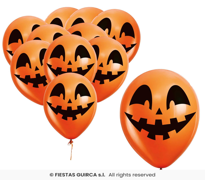 10 PALLONCINI ZUCCA ARANCIONI HALLOWEEN