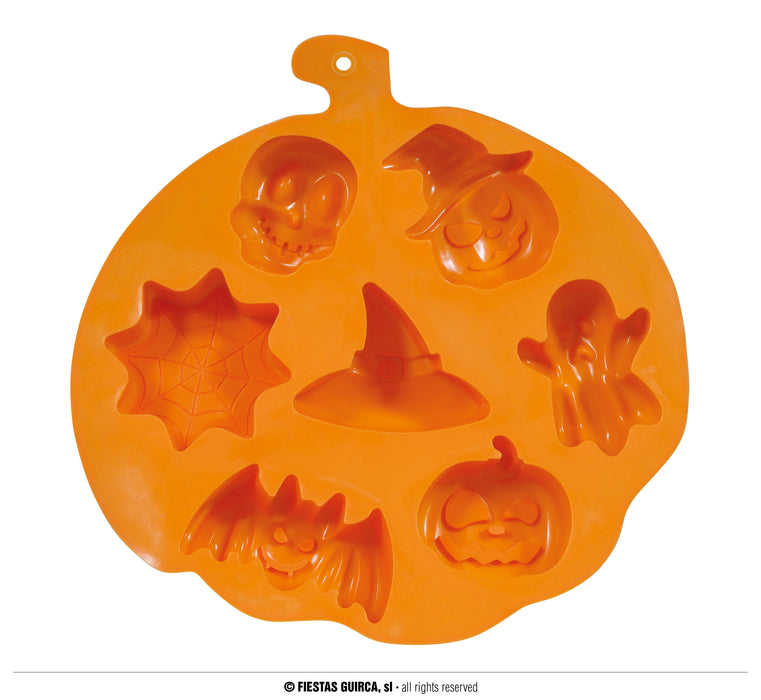 STAMPO IN SILICONE PER 7 BISCOTTI TEMA HALLOWEEN