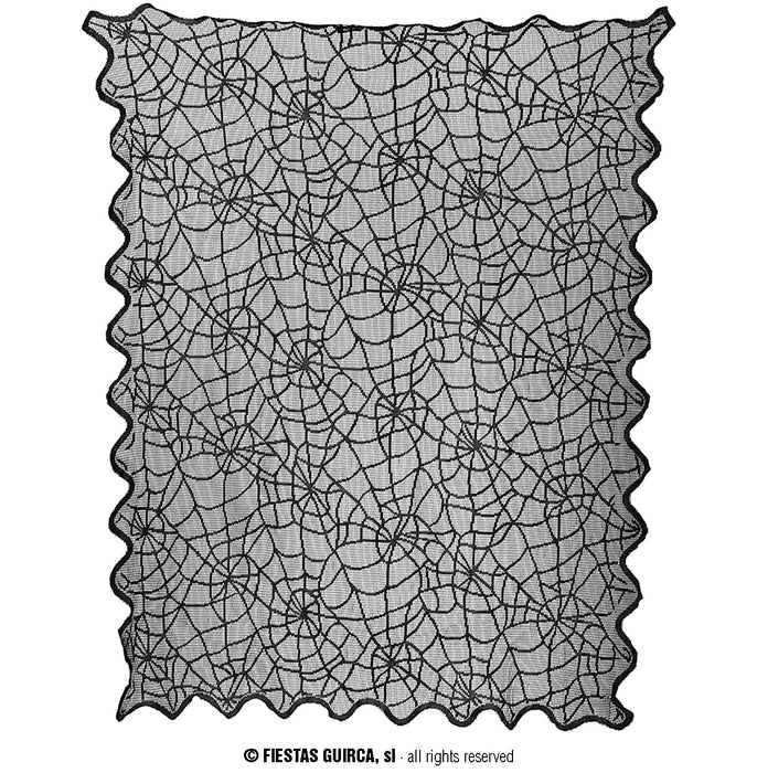 TOVAGLIA IN PIZZO NERO DISEGNO RAGNATELA