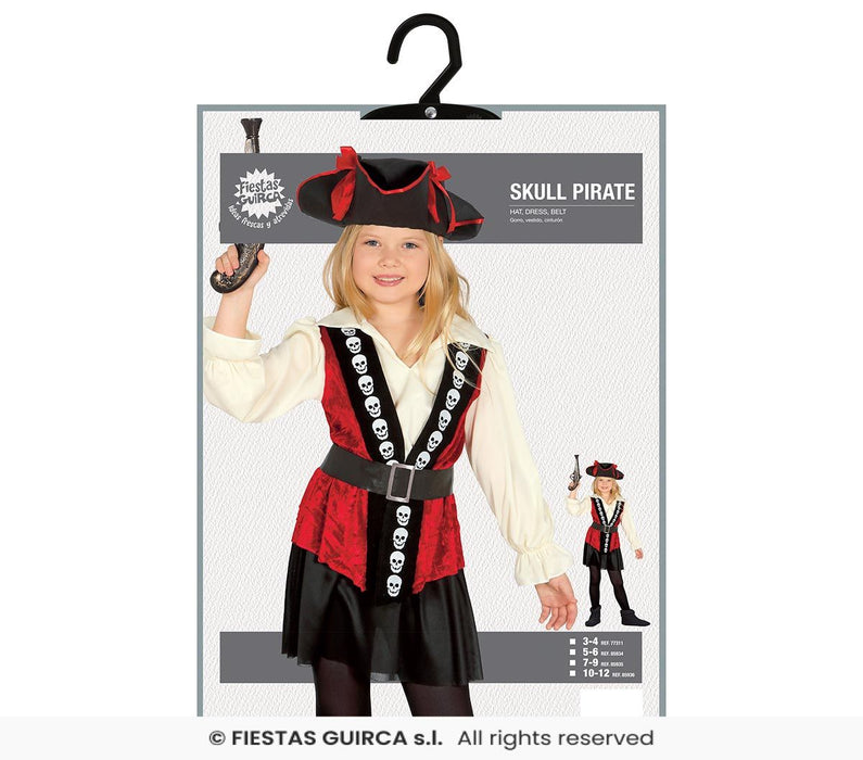 COSTUME PIRATESSA CON TESCHI E GIACCA ROSSA