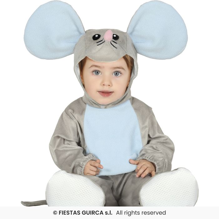 COSTUME TOPO NEONATO GRIGIO 12-18 MESI