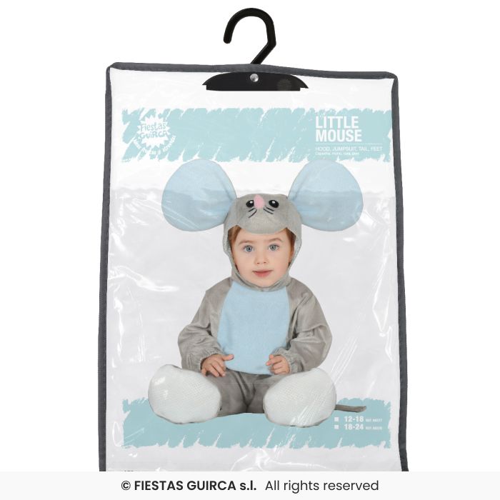 COSTUME TOPO NEONATO GRIGIO 12-18 MESI