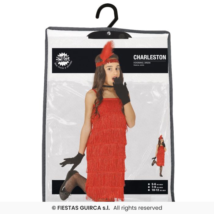 COSTUME CHARLESTON ROSSO PER BIMBA