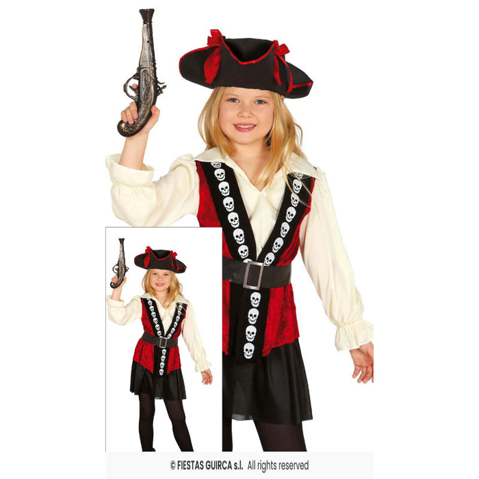 COSTUME PIRATESSA CON TESCHI E GIACCA ROSSA