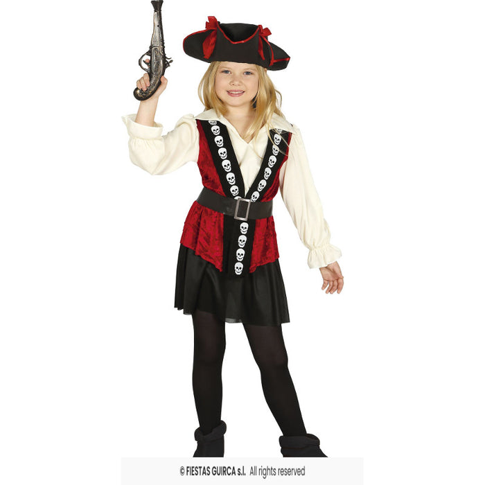 COSTUME PIRATESSA CON TESCHI E GIACCA ROSSA