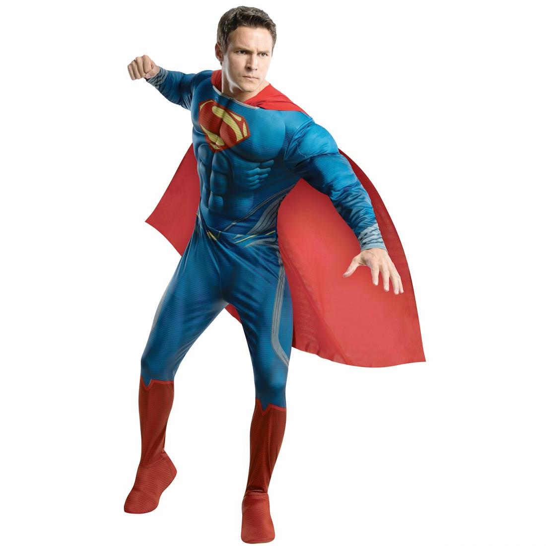 COSTUME SUPERMAN CON MUSCOLI ADULTO —